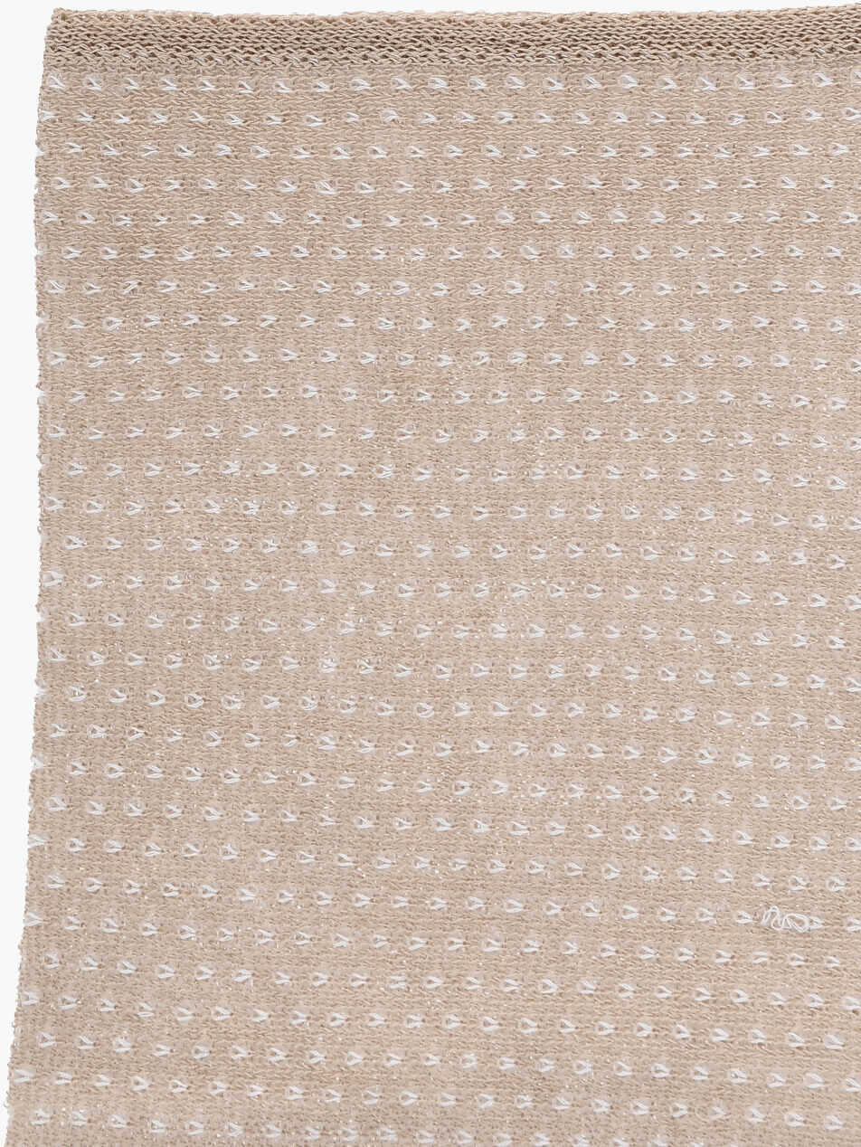 Esarfe CORNELIANI Two-Tone Pocket Square With Embroidered Logo Beige Barbati (BM 19551596) 3