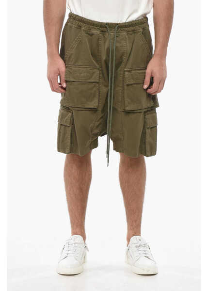 Pantaloni scurti 1989 STUDIO Lightweight Cotton Cargo Shorts With Elastic Waistband Military Green Barbati (BM 19551623) 1