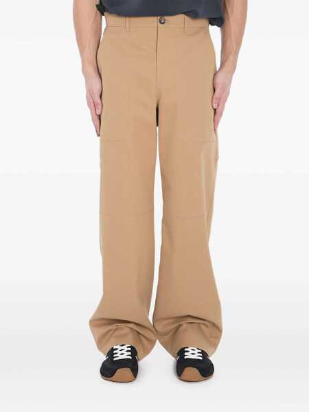 Pantaloni casual Loewe Cotton and silk cargo trousers Beige Barbati (BM 19551678) 1