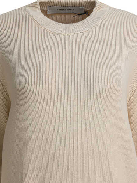 Pulovere Golden Goose Crew-neck sweater with logo Beige Femei (BM 19551681) 3