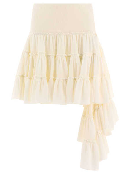 Fuste casual Loewe Ruffled skirt White Femei (BM 19551813) 1