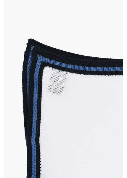 Esarfe CORNELIANI Cotton Pocket Square With Contrasting Edge White Barbati (BM 19555151) 3