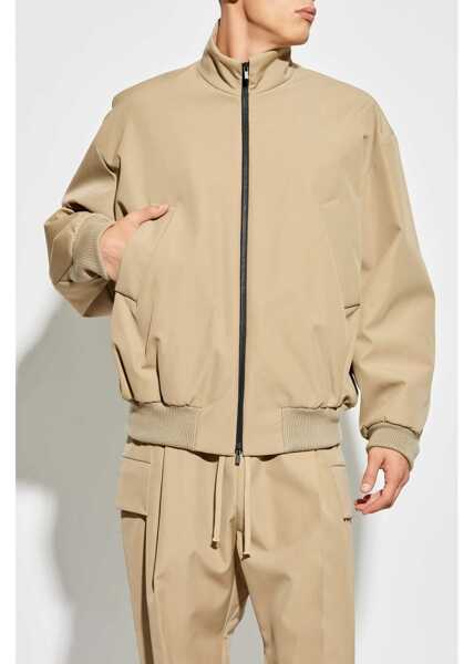 Bomber jacket FEAR OF GOD Turtle-Neck Bomber Jacket With Contrasting Logo Patch Beige Barbati (BM 19555157) 3