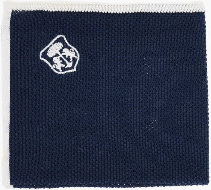 Esarfe CORNELIANI Solid Color Pocket Square With Contrasting Edge Blue Barbati (BM 19555169) 1