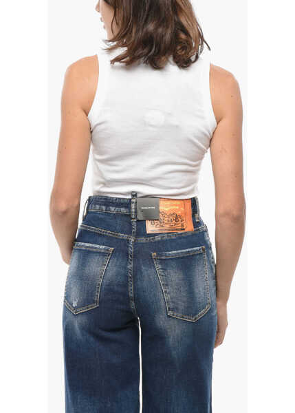 Bluze DSQUARED2 Printed Icon Cropped Fit Tank Top White Femei (BM 19555340) 2