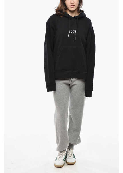 Bluze de trening DSQUARED2 Brushed Cotton Icon Hoodie With Maxi Pocket Black Femei (BM 19555355) 4