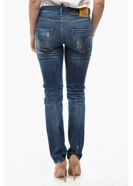 Blugi drepti DSQUARED2 Vintage Effect Stretch Denim 24/7 Jeans 17Cm Blue Femei (BM 19555361) 2