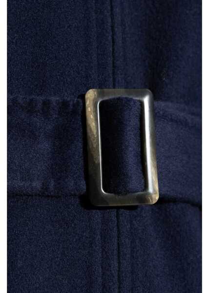 Paltoane Armani Emporio Full Zip Hooded Coat With Belt Blue Femei (BM 19555466) 5