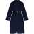 Armani Emporio Full Zip Hooded Coat With Belt Blue