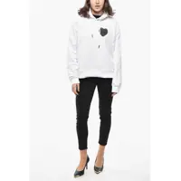 Bluze de trening Dama - Bluze de trening DSQUARED2 Brushed Cotton Hoodie With Mesh Detail White Femei (BM 19555580) - B-mall.ro