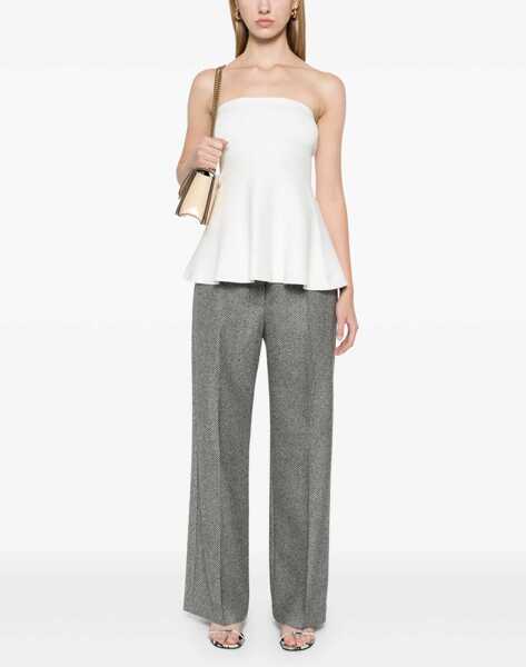 Pantaloni casual Patou Oblique Striped Virgin Wool Cropped Fit Pants Black Femei (BM 19555583) 2