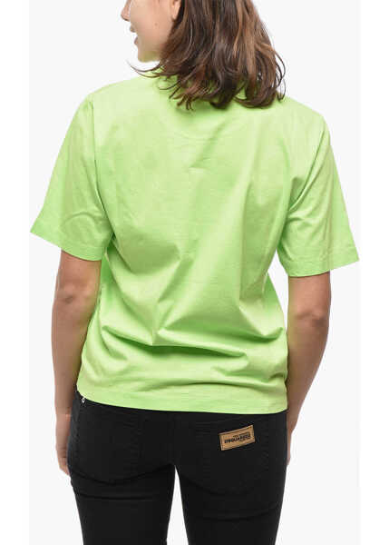 Tricouri DSQUARED2 Crew Neck Icon Cotton T-Shirt Green Femei (BM 19555610) 2