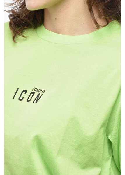 Tricouri DSQUARED2 Crew Neck Icon Cotton T-Shirt Green Femei (BM 19555610) 3