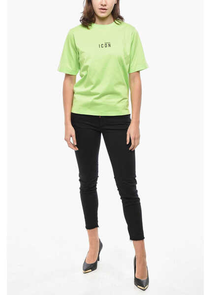 Tricouri DSQUARED2 Crew Neck Icon Cotton T-Shirt Green Femei (BM 19555610) 4