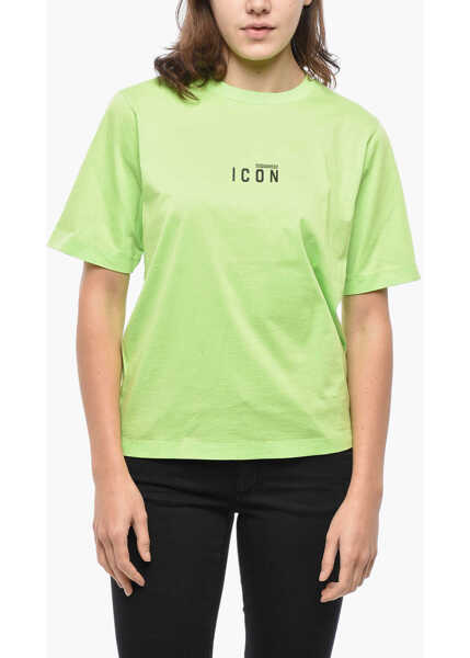 Tricouri DSQUARED2 Crew Neck Icon Cotton T-Shirt Green Femei (BM 19555610) 1
