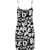 DSQUARED2 Stretch Viscose Slip Dress With Monogram Pattern Black & White