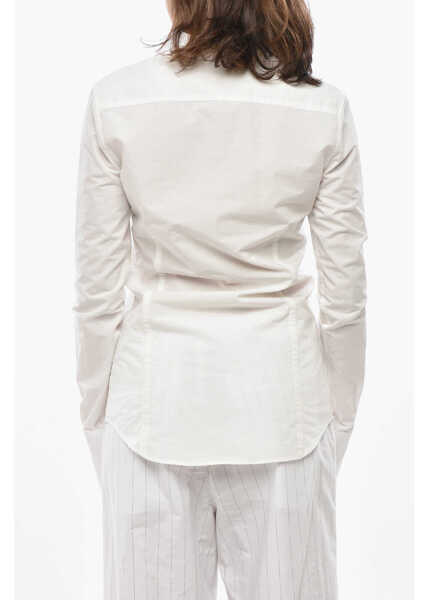 Camasi casual 1989 STUDIO Popeline Cotton Slim Fit Shirt White Femei (BM 19555622) 2