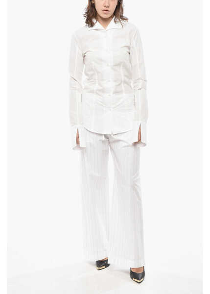 Camasi casual 1989 STUDIO Popeline Cotton Slim Fit Shirt White Femei (BM 19555622) 4