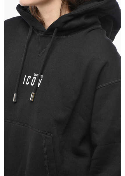 Bluze de trening DSQUARED2 Brushed Cotton Icon Hoodie Black Femei (BM 19555643) 2