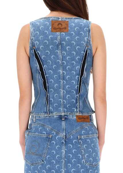 Bluze MARINE SERRE Top Bustier BLUE Femei (BM 19580783) 3