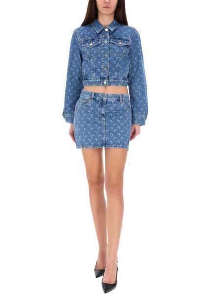 Jachete MARINE SERRE Moon Laser Short Jacket BLUE Femei (BM 19580786) 2