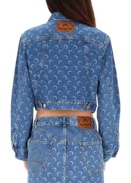 Jachete MARINE SERRE Moon Laser Short Jacket BLUE Femei (BM 19580786) 3