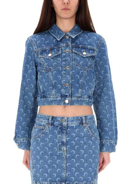 Jachete MARINE SERRE Moon Laser Short Jacket BLUE Femei (BM 19580786) 1