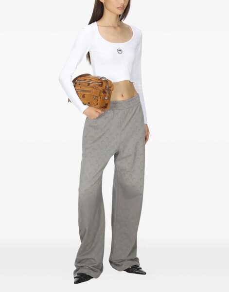 Tricouri MARINE SERRE Short Moon Top WHITE Femei (BM 19580801) 3