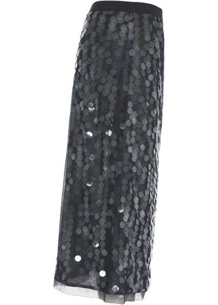 Fuste lungi Semicouture Midi skirt with sequins Black Femei (BM 19580816) 3