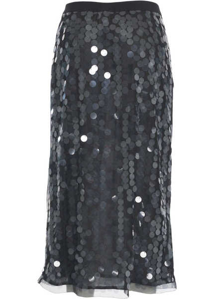 Fuste lungi Semicouture Midi skirt with sequins Black Femei (BM 19580816) 4