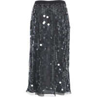 Fuste lungi Dama - Fuste lungi Semicouture Midi skirt with sequins Black Femei (BM 19580816) - B-mall.ro