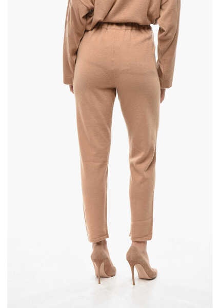 Pantaloni casual Erika Cavallini Pure Cashmere Pants With Knitted Belt Beige Femei (BM 19580858) 2