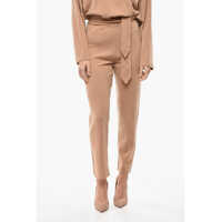 Pantaloni casual Pure Cashmere Pants With Knitted Belt Femei