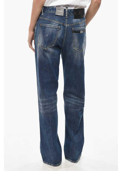 Blugi drepti DSQUARED2 Icon Stretch Denim San Diego Jeans With Metal Detail 24Cm Blue Femei (BM 19580867) 2