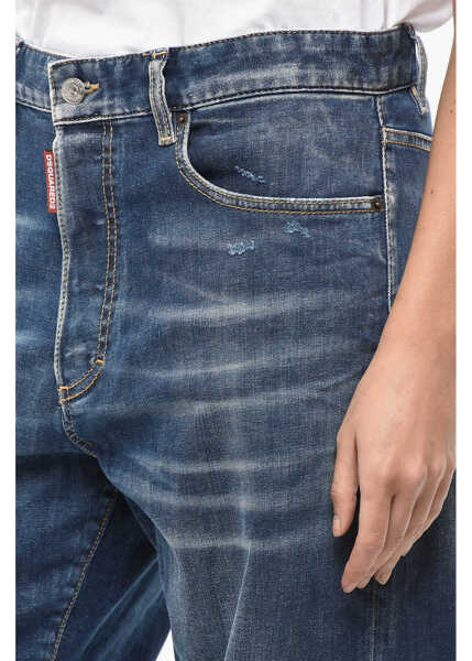Blugi drepti DSQUARED2 Icon Stretch Denim San Diego Jeans With Metal Detail 24Cm Blue Femei (BM 19580867) 3