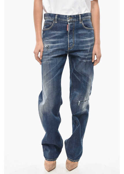 Blugi drepti DSQUARED2 Icon Stretch Denim San Diego Jeans With Metal Detail 24Cm Blue Femei (BM 19580867) 1