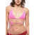 DSQUARED2 Solid Color Triangle Bikini Top With Lace-Up Details Pink