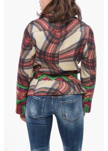 Jachete PIERRE-LOUIS MASCIA Patterned Wool Blend Overshirt With Double Breast Pocket And Multicolor Femei (BM 19580876) 2