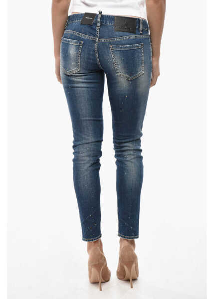 Blugi skinny DSQUARED2 Dark Washed Jennifer Fit Denims 14Cm Blue Femei (BM 19580879) 2