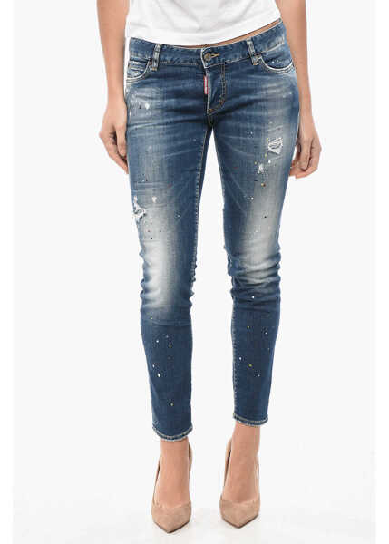 Blugi skinny DSQUARED2 Dark Washed Jennifer Fit Denims 14Cm Blue Femei (BM 19580879) 1