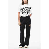 Pantaloni de trening Dama - Pantaloni de trening DSQUARED2 Brushed Cotton Straight Leg Sweatpants With Elastic Waistban Black Femei (BM 19580882) - B-mall.ro