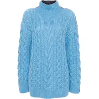 Pulovere Oversized Fit Two-Tone Cable Knit Sweater Femei