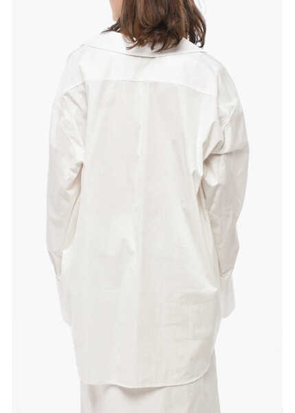 Camasi casual 1989 STUDIO Popeline Oversized Shirt With Breast-Pocket White Femei (BM 19580897) 2