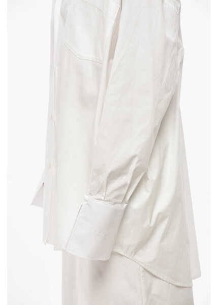 Camasi casual 1989 STUDIO Popeline Oversized Shirt With Breast-Pocket White Femei (BM 19580897) 3