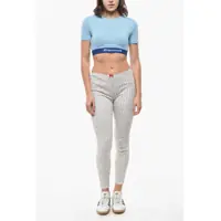 Colanti Dama - Colanti DSQUARED2 Floral Patterned Stretch Cotton Leggings With Elastic Waistb Multicolor Femei (BM 19580912) - B-mall.ro