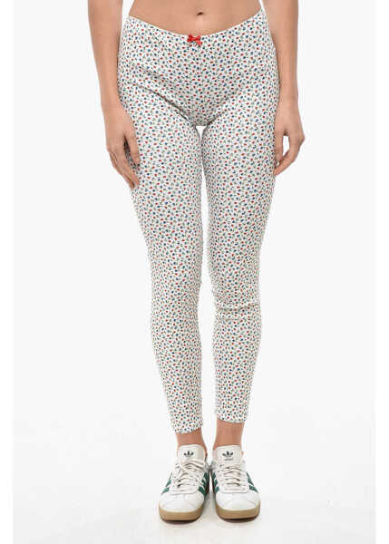 Colanti DSQUARED2 Floral Patterned Stretch Cotton Leggings With Elastic Waistb Multicolor Femei (BM 19580912) 1