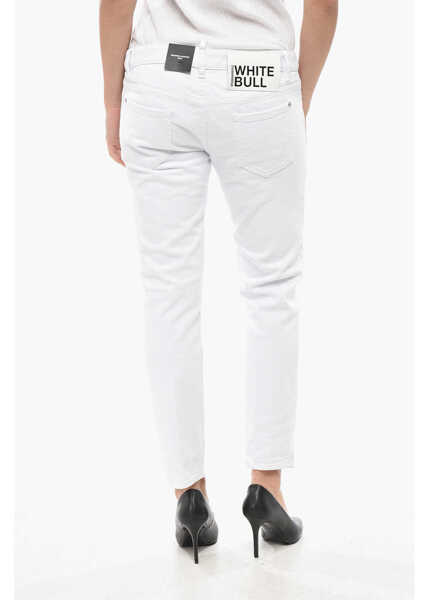 Blugi skinny DSQUARED2 White Bull Stretch Denim Cropped Fit Jennifer Jeans 15Cm White Femei (BM 19580915) 2