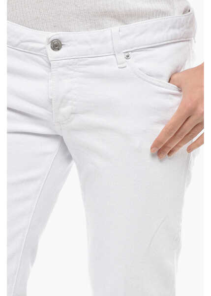 Blugi skinny DSQUARED2 White Bull Stretch Denim Cropped Fit Jennifer Jeans 15Cm White Femei (BM 19580915) 3