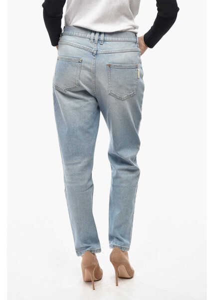 Blugi drepti Balmain Light Washed Slim Fit Denims 15Cm Light Blue Femei (BM 19580924) 2