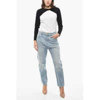Blugi drepti Balmain Dama - Blugi drepti Balmain Light Washed Slim Fit Denims 15Cm Light Blue Femei (BM 19580924) - B-mall.ro